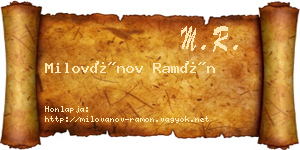 Milovánov Ramón névjegykártya